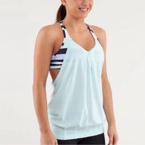 Lululemon practice freely light blue tank built in sport bra light blue size 10